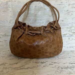 Sabina New York Leather Boho Floral Hobo Bag